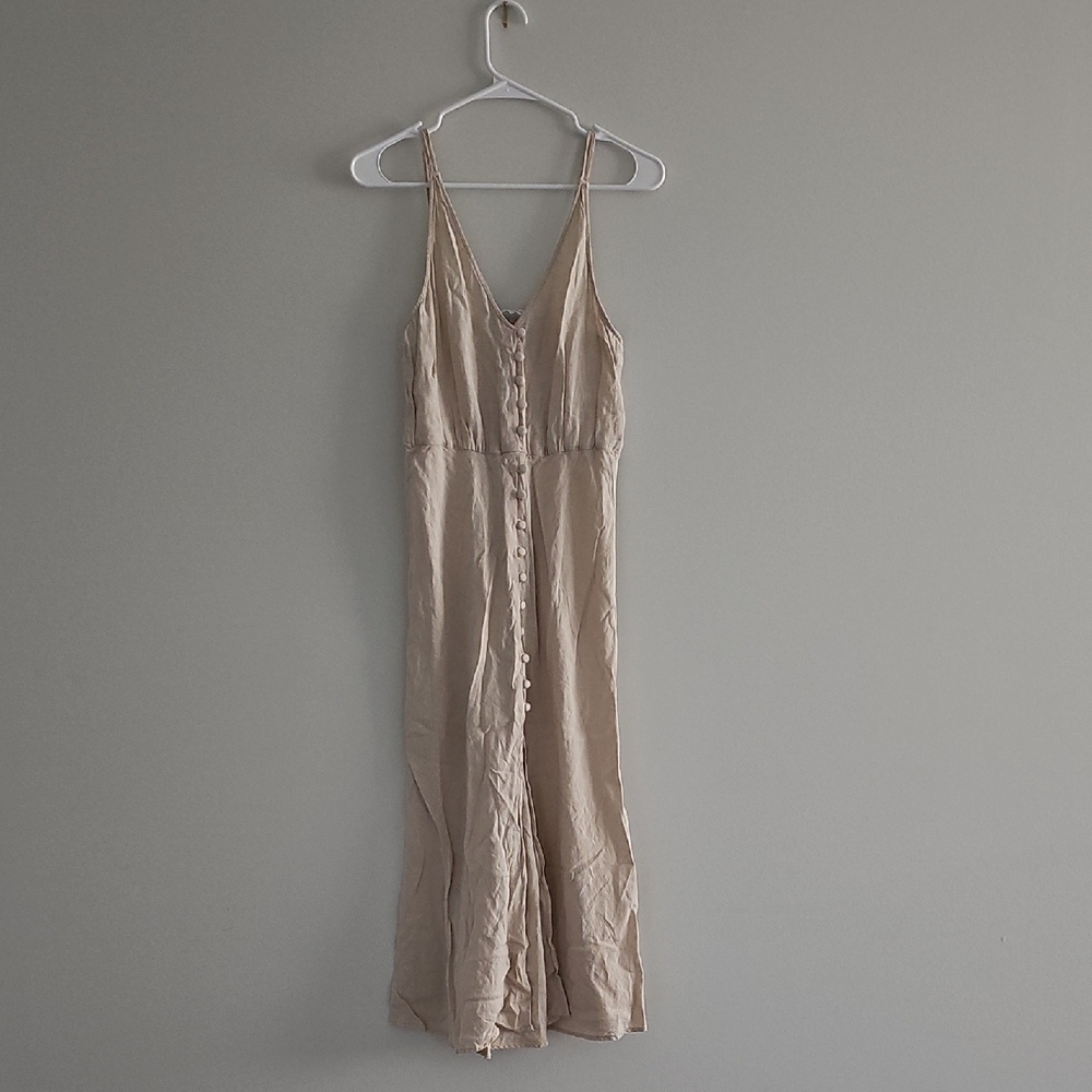 Beige Sleeveless Dress